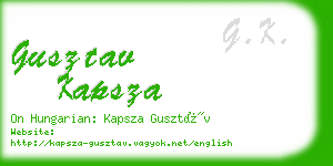 gusztav kapsza business card